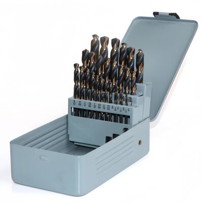 Mua Bộ mũi khoan xoắn 29 mảnh – HSS M2, mạ vàng đen, kích thước phân số 1/16–1/2 inch với vỏ kim loại online manufacture