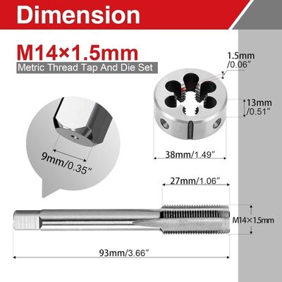 ซื้อ HSS M14 x 1.5 แทปและได คิต 6H ชุด threader ความแม่นยําสําหรับไฮดรอลิกและการบํารุงรักษาเครื่องยนต์ online manufacture