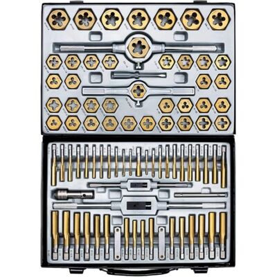 Buy 86 Piece Taps And Dies Set Titanium Coated GCr15 Bearing Steel Npt Tap And Die Set online manufacture