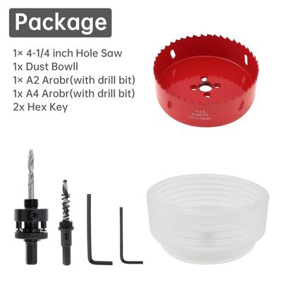 comprar 108mm (4-1/4′′) M42 Cobalt Bi-Metal Hole Saw ?? Tamaño industrial personalizado para cajas de unión solar, bandejas de cables y conexiones de bomba online manufacture