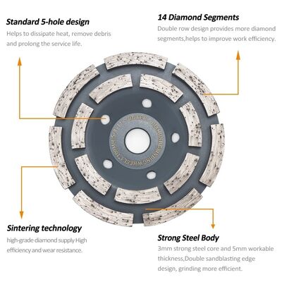 comprar Rebolo de concreto profissional de 4 polegadas | Mandril roscado de 5/8